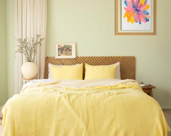 Muslin Blanket:  Soft Organic Cotton Gauze Bed Cover, Queen Bedspread, Summer Blanket