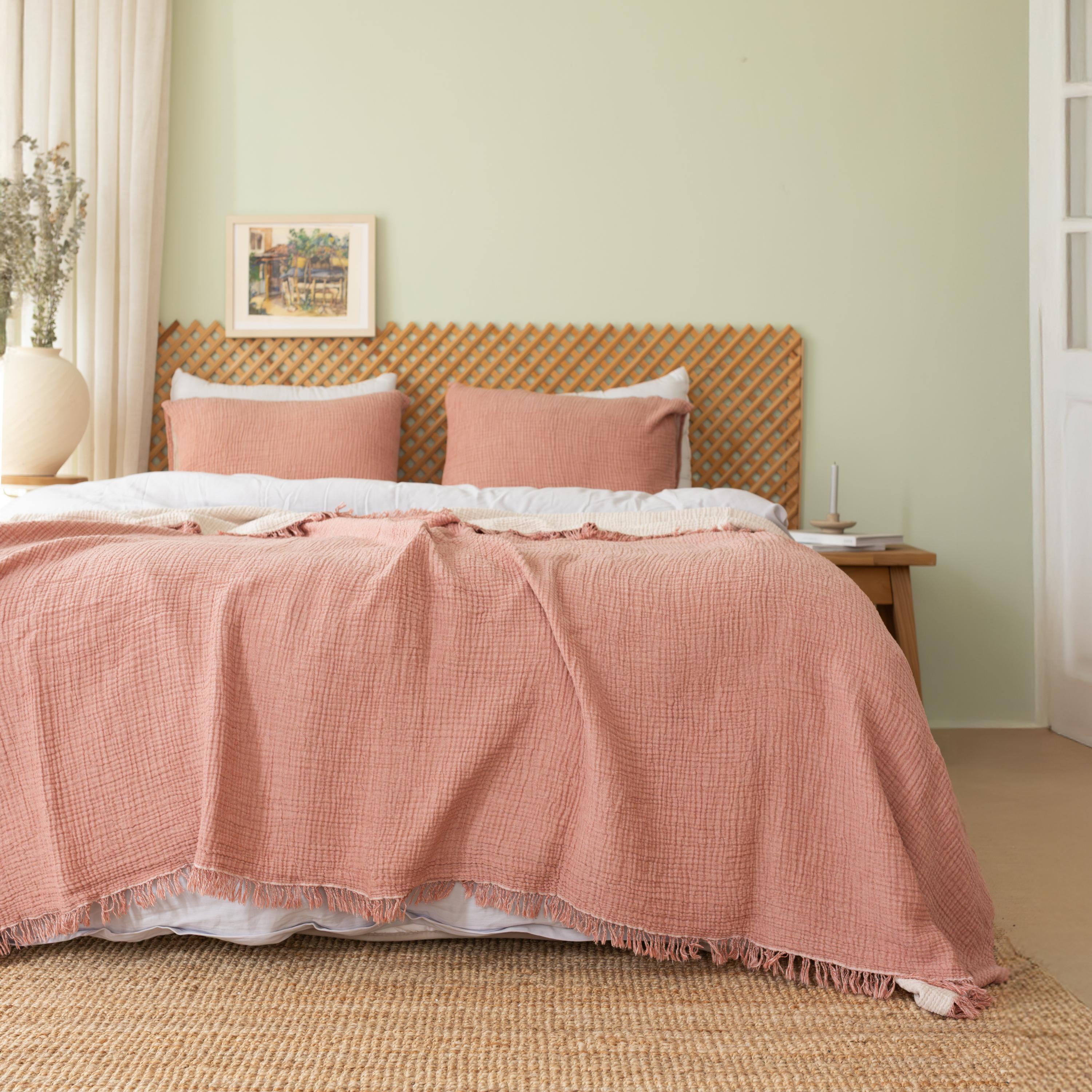 Organic Cotton Muslin Bedspread: Lightweight Summer Blanket