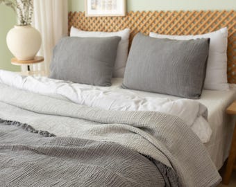 Muslin Bedspread: Cotton Eco Friendly Throw Blanket, King Size Bedspread
