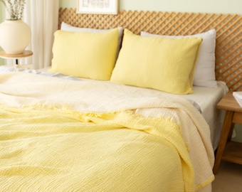 Muslin Bedding, King Size Crinkle Muslin Blanket, Turkish Cotton Bed Cover