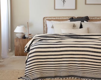 Coperta in cotone: copriletto a righe, copriletto matrimoniale king size