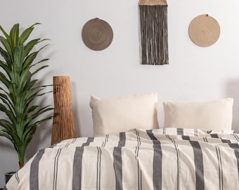 Handwoven Cotton Turkish Blanket: Boho Bed Cover & Throw