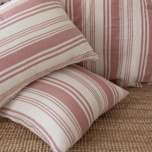 Organic Cotton Muslin Pillowcase Set - Striped Boho Bedding
