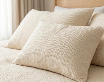 Organic Cotton Muslin Pillowcase Set: Soft, Breathable Pillowcases ( 2 pieces)