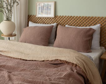Gauze Cotton Muslin Bed Cover: Lightweight Throw Blanket, OEKO-TEX Eco Friendly Bedspread