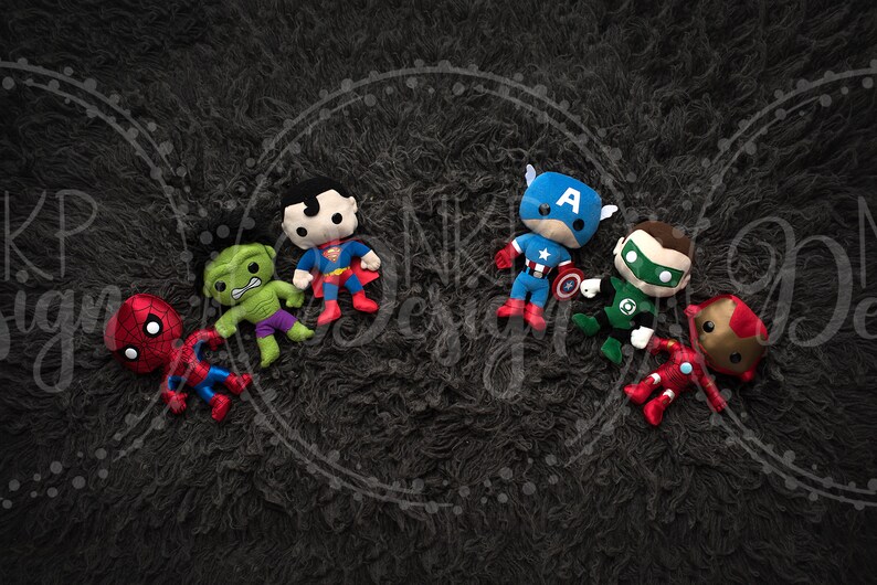 Superhero Batman Newborn Digital prop Background Backdrop Thor Hulk Superman Captain America Iron Man