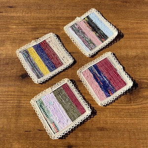 Coaster, coaster set, kilim coaster, ragrug coaster, handmade coaster, woven coaster, turkish coaster