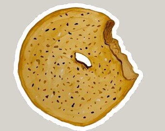 Adhesivo de vinilo Everything Bagel de 3" resistente al agua, para ordenador portátil o botella de agua, único y peculiar, adhesivo divertido