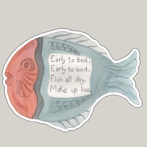 Fish Funny Saying Aesthetic Vinyl Sticker | 4&quot; Waterproof Vinyl Sticker for Laptops, Waterbottles, Unique Gift, Quirky, Funny, Trendy