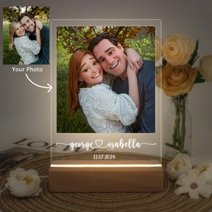 Luce notturna a LED con foto in stile Pixar personalizzata, animazione personalizzata di coppia, ritratto di famiglia in stile cartone animato, regalo per coppia, regali di Natale