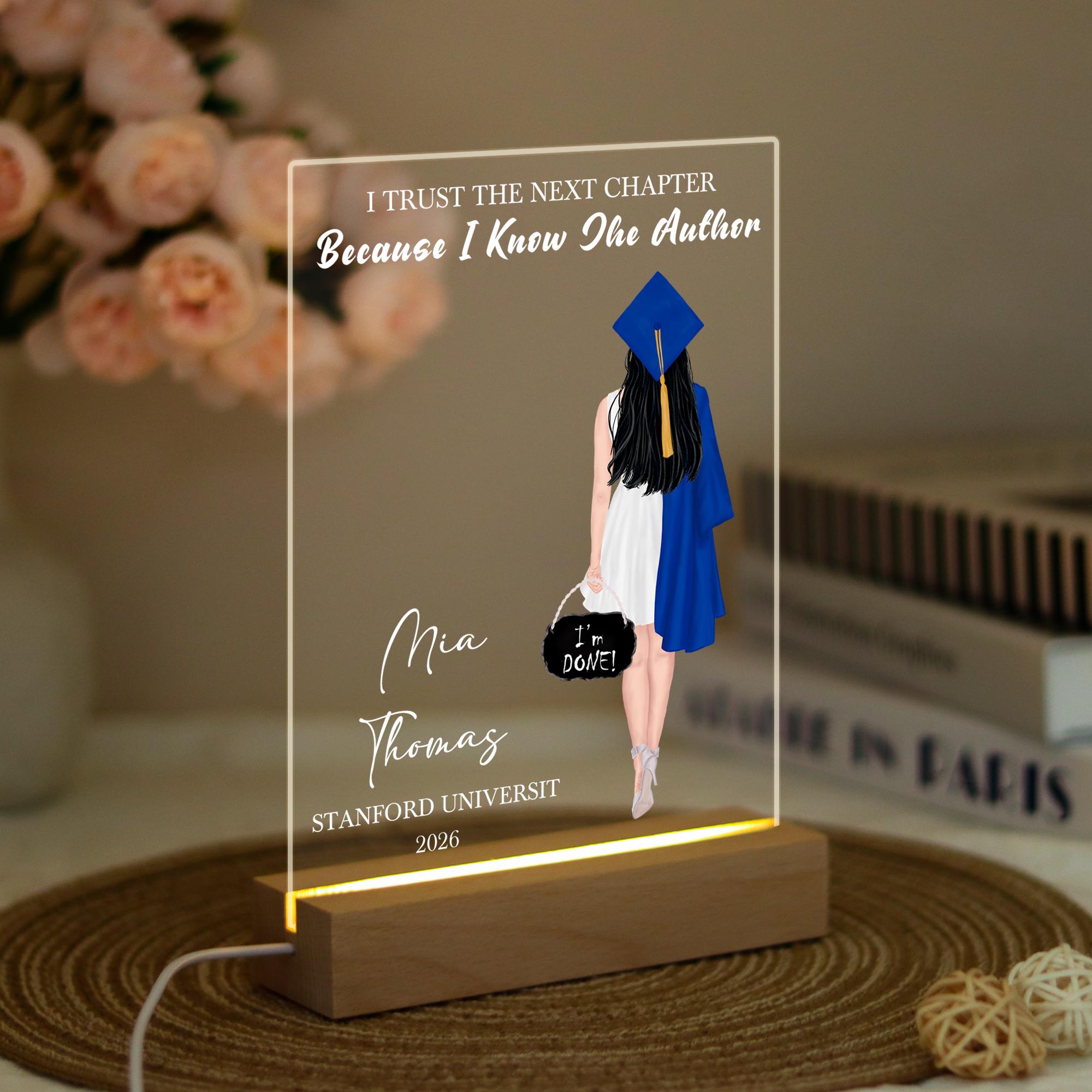 Custom Acrylic Graduation Photo Frame Night Light, Personalized ...