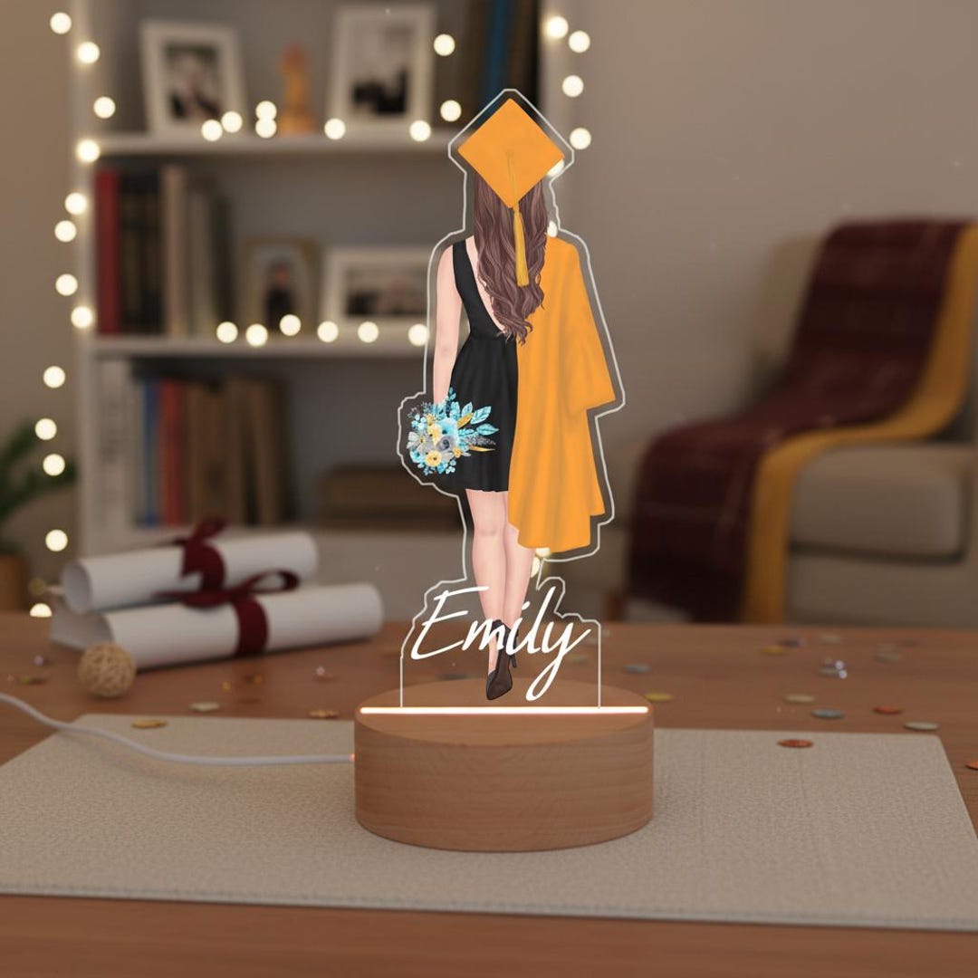 Personalized Graduation Acrylic Night Light, Custom Graduation Lamp ...