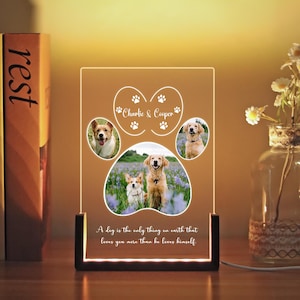 Custom Pet Photo Night Light, Personalized Pet Photo Plaque, Pet Memorial Frame, Pet Lover Night Light, Cat/Dog Loss Gift, Dog Sympathy Gift