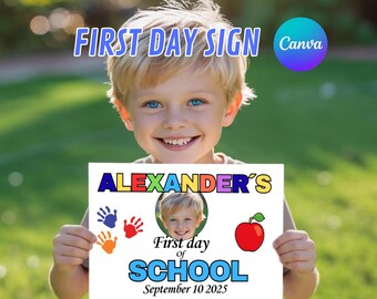Editable First day of school sign, back to school sign, first day sign, personalized school sign, back to school print, preescchool sign