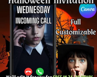 Wednesday Halloween Invitation, Wednesday Halloween Video Invitation, Customizable Wednesday Video Invitation,Wednseday Halloween Invitation