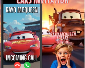 CARS BIRTHDAY INVITATION, Lightning McQueen video invitation, cars video editable invitation, lightning mcqueen editable invitation,birthday