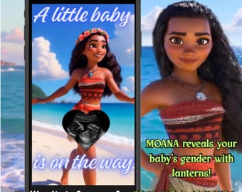 Moana Princess Gender Reveal, Magical and Unique Boy or Girl Gender Reveal, Original Baby Gender Reveal Idea,baby shower party,gender reveal