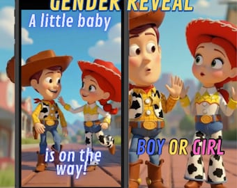 Gender Reveal Video Toy Story Personalized, Boy or Girl Gender Reveal,Gender Reveal Announcement Video, Gender reveal, Toy Story baby shower