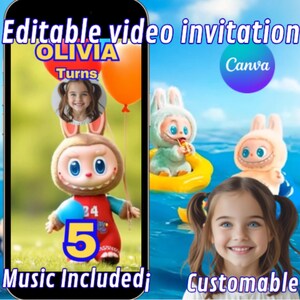 LABUBU BIRTHDAY INVITATION, labubu video invitation, labubu video editable invitation, labubu canva editable invitation, birthday invitation
Birthday invitation
birthday edita canva
digital invitation
birthday
invitation
digital canva
digital template
video invitation
editable invitation
birthday cards
labubu
labubu invitation
labubu clothes