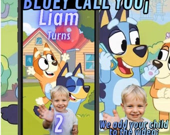 Personalisierte Bluey-Geburtstagseinladung, bearbeitbare Bluey-Geburtstagseinladung, personalisierte und bearbeitbare Bluey-Einladung.