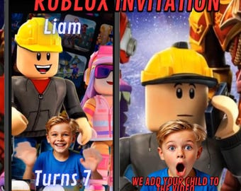 ROBLOX BIRTHDAY INVITATION, roblox birthday invite, roblox birhday invite video,customizable Roblox birthday invitation, personalized invite