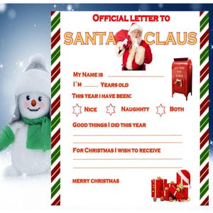 Carta a Papá Noel, carta a Papá Noel, lista de deseos navideños, carta infantil a Papá Noel, carta a Papá Noel para imprimir, lista papa noe