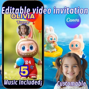 LABUBU BIRTHDAY INVITATION, labubu video invitation, labubu video editable invitation, labubu canva editable invitation, birthday invitation
Birthday invitation
birthday edita canva
digital invitation
birthday
invitation
digital canva
digital template
video invitation
editable invitation
birthday cards
labubu
labubu invitation
labubu clothes