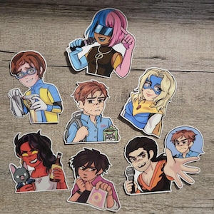 Dispatch | Mecha Man | Blonde Blazer | Invisigal | Laminated Sticker | Stationary | Video Game