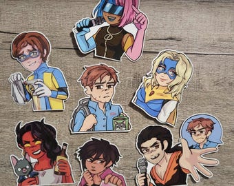 Dispatch | Mecha Man | Blonde Blazer | Invisigal | Laminated Sticker | Stationary | Video Game