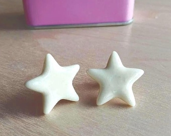 Orecchini"ARIEL" Stelline Luminescenti al buio- Leggeri, Magici, Fatti a mano in Argilla Polimerica luminescente.