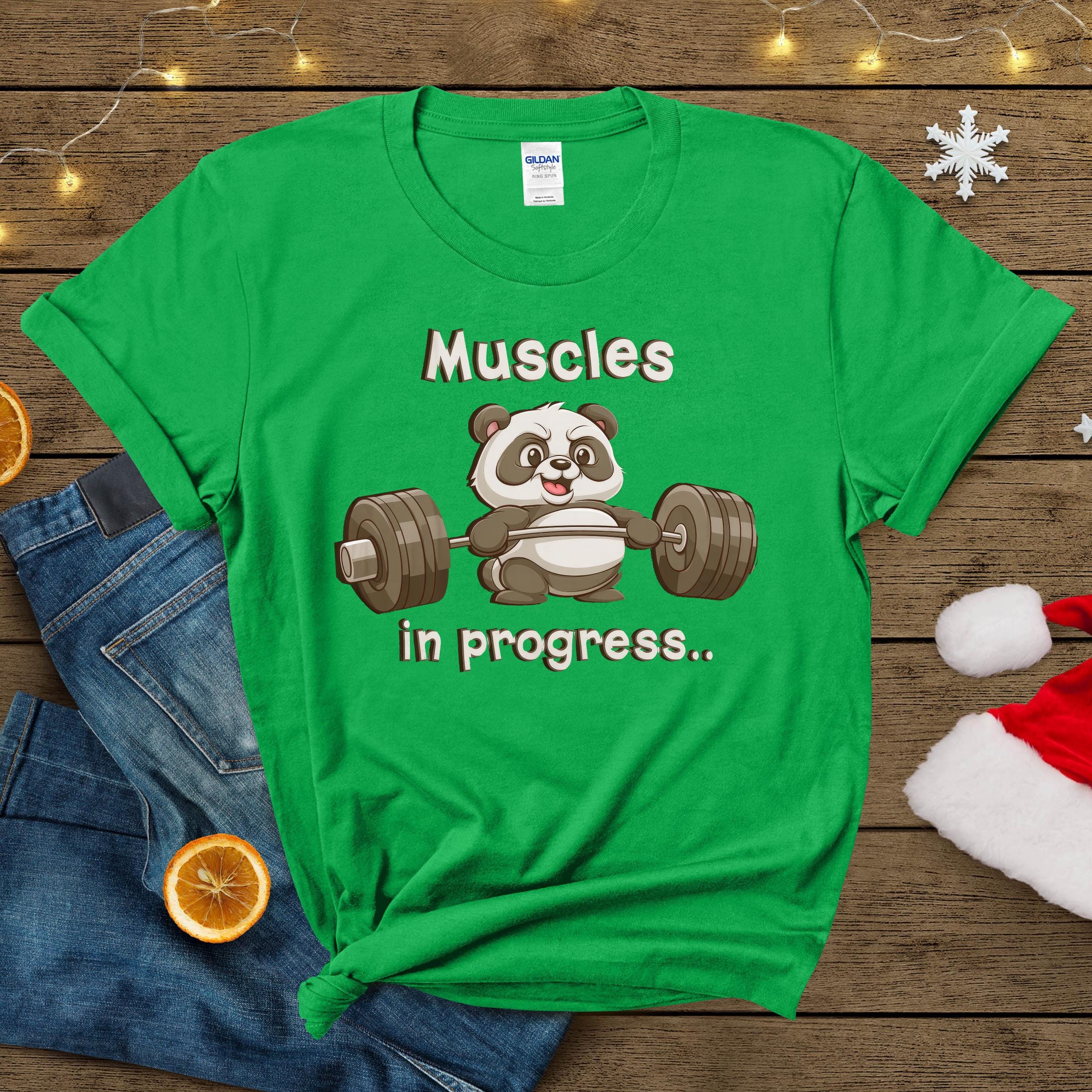 Funny Gym Shirt Muscles in Progress Lifting Bear Workout Shirt With — free download