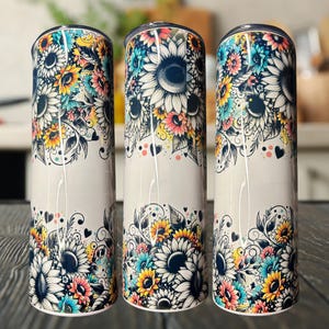 Name Sunflower Becher: Edelstahl Boho Travel Cup