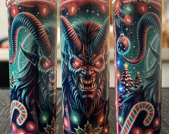 Merry Krampus 20oz Gothic Tumbler: Gothic Gift for Christmas Stainless Steel