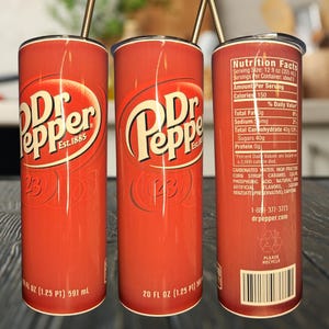 Custom Dr Pepper Tumbler: 20oz Stainless Steel Travel Cup