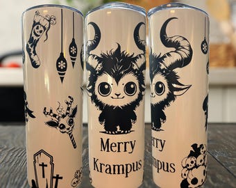 Krampus Christmas Tumbler: Gothic Horror Holiday Decor