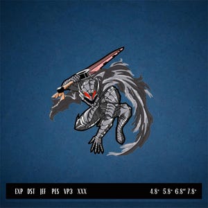 Guts Embroidery File, Berserk Anime Embroidery File,