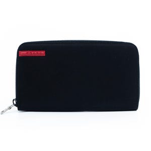 Portefeuille long en nylon noir PRADA vintage