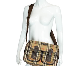 BURBERRY Check Monogram Camera Bag Crossbody Vintage 90s 00s