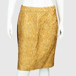 Christian DIOR Saia Arquivo Floral Dourada Vintage Anos 90 00