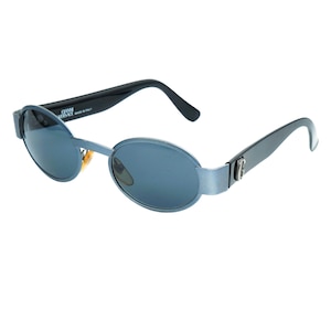 GIANNI VERSACE S48 Black Oval Sunglasses Vintage