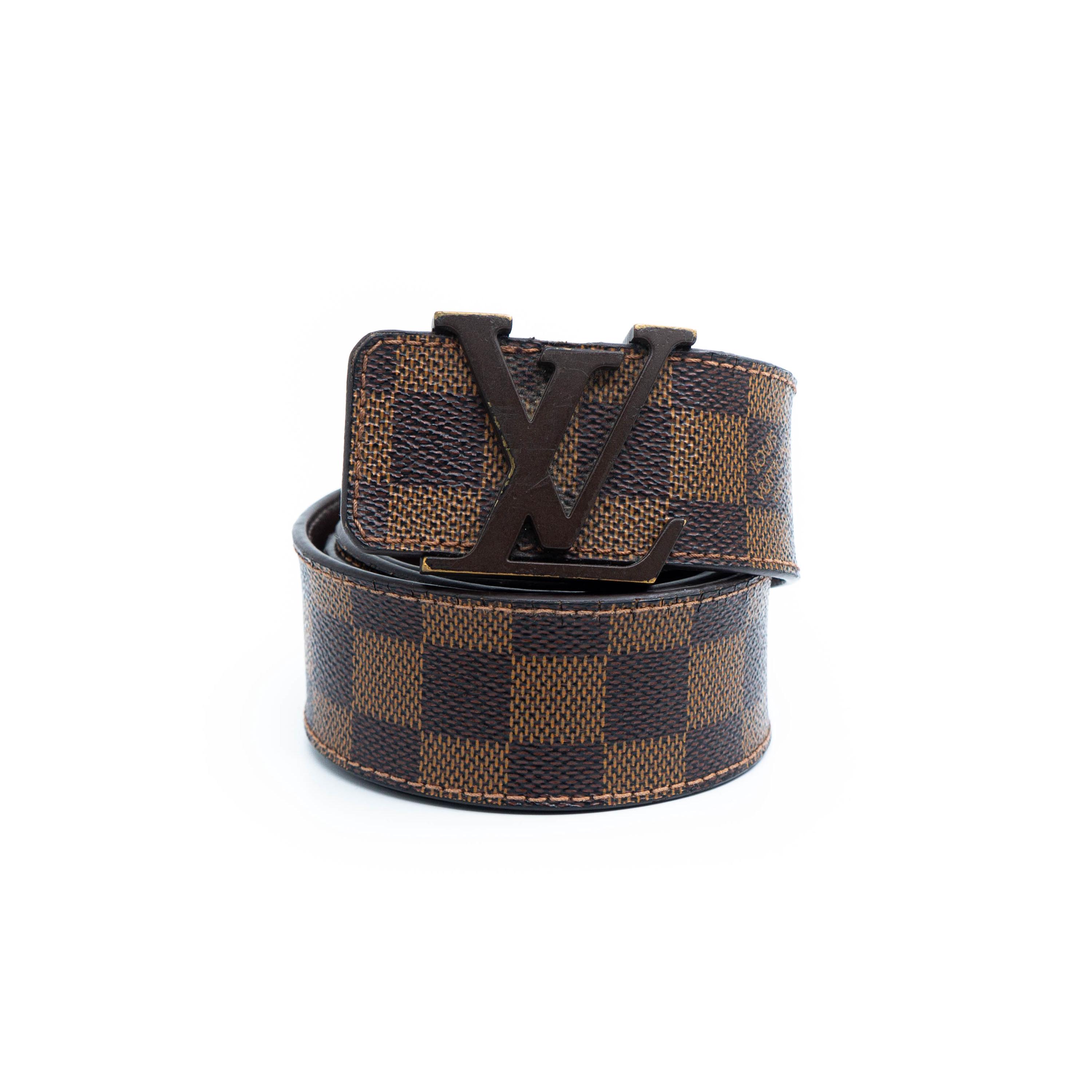 LOUIS VUITTON Damier Ebene Brown Belt 95/38 - Etsy