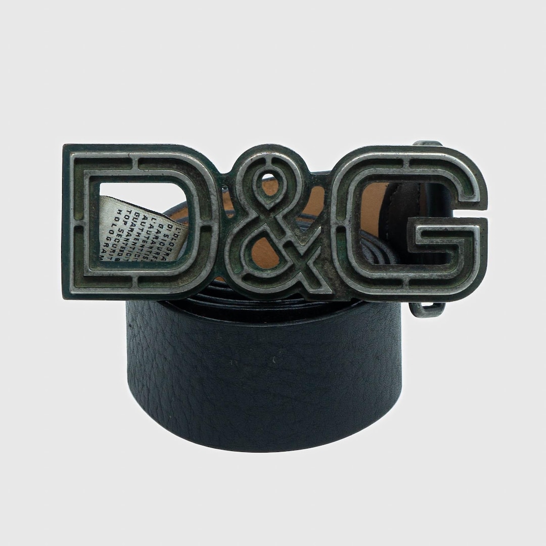 Dolce & Gabbana Maroon Leather Gold Metal Oval Buckle Belt main image 1