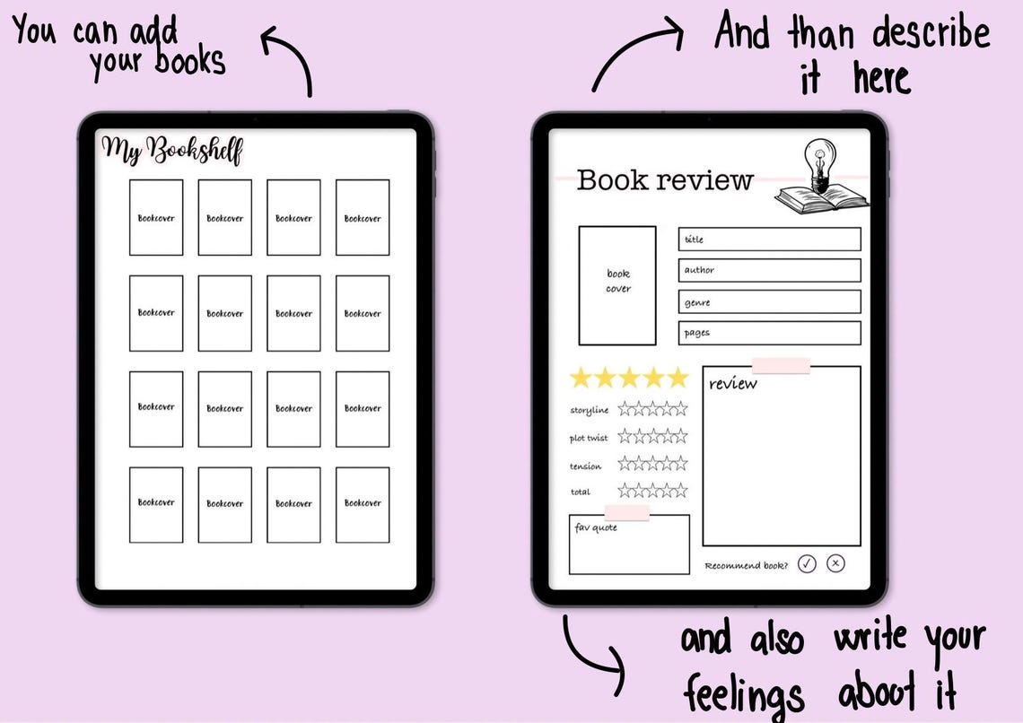 Digital Library/ Library Template - Etsy