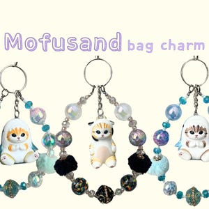 Mofusand Taschenanhänger | Süßer Schlüsselanhänger, Kawaii Katzenanhänger, Stern-Clip, Autospiegel-Dekoration, Geldbörse und Handy-Accessoire