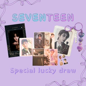 SIEBZEHN spezielle Glückspilz | Kpop Mystery Pack, Bias Schlüsselanhänger, Fotokarten & Aufkleber
