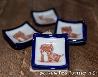 Fused Glass Dish - Police Service Dog - GLS-0002