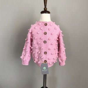 Knit Girls Wool Sweater | Pink Sweater | Toddler Girl Outfit | Gifts for Girls | Knit Kids Cardigan | Kids Sweater | Kids Winter Outfit