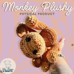 Handmade Crochet Monkey Plush Toy | Customizable Amigurumi | Made-to-Order Gift for Birthdays & Nursery Decor | Safari Stuffed Animal