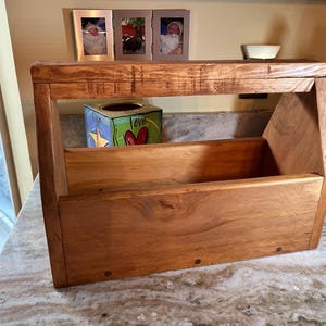 Wood Toolbox with Handle 15&quot; x 10 1/2&quot; Vintage Tool Caddy Gardening Caddy