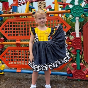 Woody Inspired Denim Dress: Cowgirl Costume for Girls